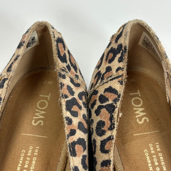 TOMS Jutti Leopard Print Calf Hair Pointed Toe Flats Shoes Womens 7 Tan Black - Picture 8 of 11